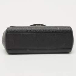 Dolce & Gabbana Black Leather Small Miss Sicily Top Handle Bag