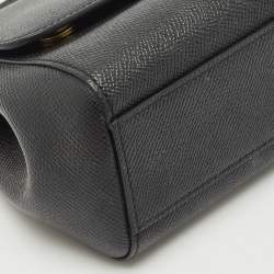Dolce & Gabbana Black Leather Small Miss Sicily Top Handle Bag