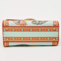 Pre Owned Dolce & Gabbana Multicolor Fan Foulard Print Leather Medium Miss Sicily Top Handle Bag