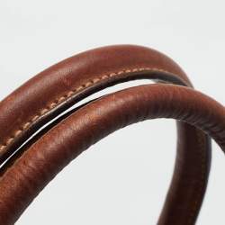 Pre Owned Dolce & Gabbana Brown Leopard Print Coated Canvas and Leather Shopper Tote