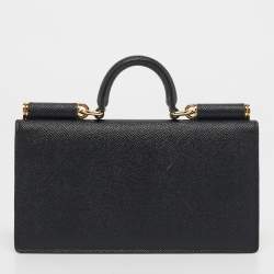 Pre Owned محفظة على سلسلة دولتش أند غابانا ميس سيلي فوان جلد أسود