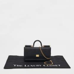 Pre Owned محفظة على سلسلة دولتش أند غابانا ميس سيلي فوان جلد أسود