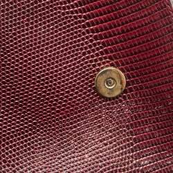 مملوكة مسبقًا حقيبة كتف دولتشي أند غابانا دي جي ميلينيالز جلد مزخرف سحلية بورجوندي