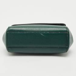 Pre Owned Dolce & Gabbana Green Leather Small Miss Sicily Top Handle Bag