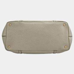 Pre Owned Dolce & Gabbana DG Beige Leather Tote Bag