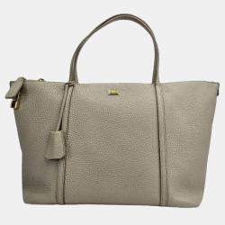 Pre Owned Dolce & Gabbana DG Beige Leather Tote Bag
