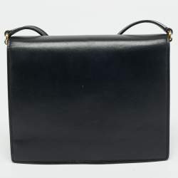 Pre Owned Dolce & Gabbana Black Leather DG Logo Embossed Crossbody Bag