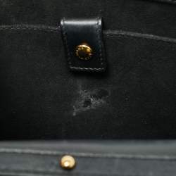 Pre Owned Dolce & Gabbana Black Leather DG Logo Embossed Crossbody Bag