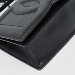 Pre Owned Dolce & Gabbana Black Leather DG Logo Embossed Crossbody Bag