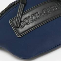 Pre Owned Dolce & Gabbana Bambino Navy Blue Neoprene Logo Belt Bag