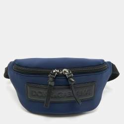 Pre Owned Dolce & Gabbana Bambino Navy Blue Neoprene Logo Belt Bag