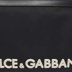 Pre Owned Dolce & Gabbana Black Nylon Logo Pouch