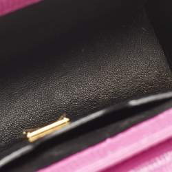 Pre Owned Dolce & Gabbana Pink Lizard Embossed Leather Mini Lucia Crossbody Bag