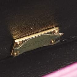 Pre Owned Dolce & Gabbana Pink Lizard Embossed Leather Mini Lucia Crossbody Bag