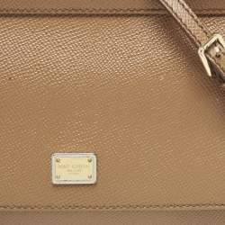 Pre Owned Dolce & Gabbana Brown Leather Small Miss Sicily Top Handle Bag