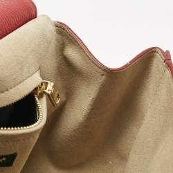 Pre Owned Dolce & Gabbana Red Leather Small Soft Sicily Top Handle Bag