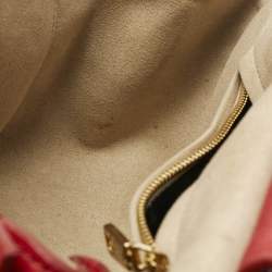 Pre Owned Dolce & Gabbana Red Leather Small Soft Sicily Top Handle Bag