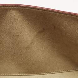 Pre Owned Dolce & Gabbana Red Leather Small Soft Sicily Top Handle Bag