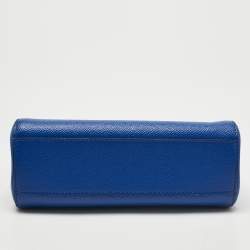 Pre Owned Dolce & Gabbana Blue Leather Small Miss Sicily Top Handle Bag