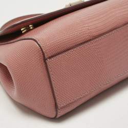 Pre Owned Dolce & Gabbana Orange Lizard Embossed Leather Small Miss Sicily Bag
