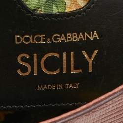 Pre Owned Dolce & Gabbana Orange Lizard Embossed Leather Small Miss Sicily Bag