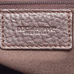 Pre Owned Dolce & Gabbana Brown Leopard Calf Hair and Leather Drawstring Hobo