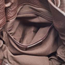 Pre Owned Dolce & Gabbana Brown Leopard Calf Hair and Leather Drawstring Hobo