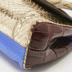 مملوكة مسبقًا Dolce & Gabbana Multicolor Crocodile and Python Small Miss Sicily Top Handle Bag