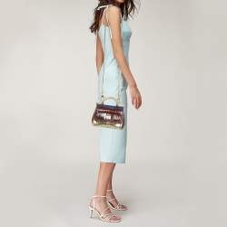 مملوكة مسبقًا Dolce & Gabbana Multicolor Crocodile and Python Small Miss Sicily Top Handle Bag