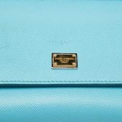 Pre Owned Dolce & Gabbana Blue Leather Mini Miss Sicily Top Handle Bag