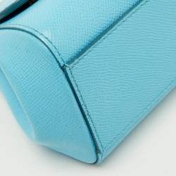 Pre Owned Dolce & Gabbana Blue Leather Mini Miss Sicily Top Handle Bag