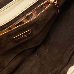 Pre Owned Dolce & Gabbana Multicolor Canvas and Python Trimmed Flap Shoulder Bag