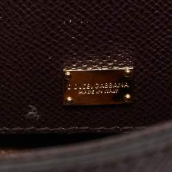 Pre Owned Dolce & Gabbana Purple Leather Medium Miss Sicily Top Handle Bag