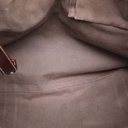 Pre Owned Dolce & Gabbana Brown/Burgundy Leopard Print Coated Canvas and Patent Leather Miss Easy Way Tote