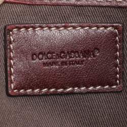 Pre Owned Dolce & Gabbana Brown/Burgundy Leopard Print Coated Canvas and Patent Leather Miss Easy Way Tote