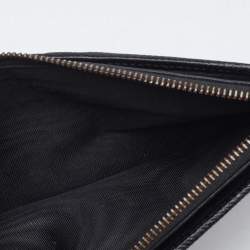 Pre Owned Dolce & Gabbana Black Leather Vertical Dauphine Zip Card Holder