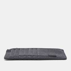 Pre Owned Dolce & Gabbana Black Leather Vertical Dauphine Zip Card Holder