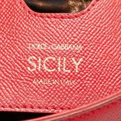 Pre Owned Dolce & Gabbana Red Leather Small Miss Sicily Bag