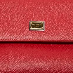 Pre Owned Dolce & Gabbana Red Leather Small Miss Sicily Bag