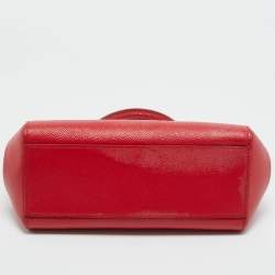 Pre Owned Dolce & Gabbana Red Leather Small Miss Sicily Bag