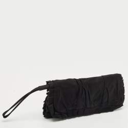 Pre Owned Dolce & Gabbana Black Satin Miss Dee Wristlet Clutch