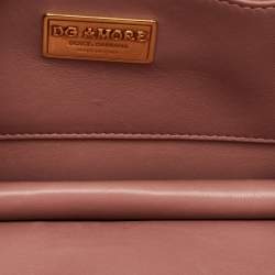 Pre Owned Dolce & Gabbana Pastel Pink Leather DG Amore Chain Shoulder Bag