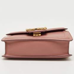 Pre Owned Dolce & Gabbana Pastel Pink Leather DG Amore Chain Shoulder Bag