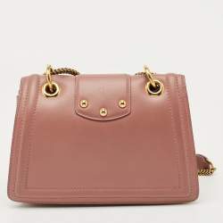 Pre Owned Dolce & Gabbana Pastel Pink Leather DG Amore Chain Shoulder Bag