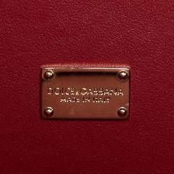 مملوكة مسبقًا حقيبة دولتشي أند غابانا صندوقية مزخرفة تيوليب جلد نقش سحلية بيج