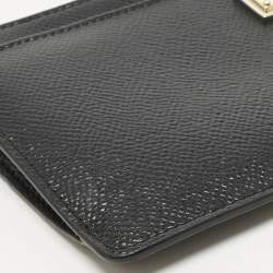 Pre Owned Dolce & Gabbana Black Leather Zip Long Card Holder