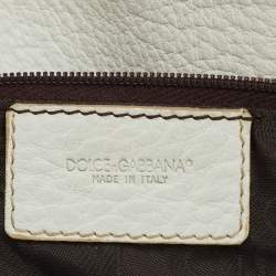 Pre Owned Dolce & Gabbana Brown/White Leopard Print Canvas and Leather Satchel