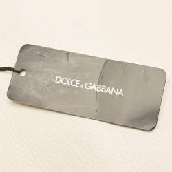 Pre Owned Dolce & Gabbana White Leather Large Miss Sicily Top Handle Bag