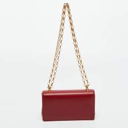 Pre Owned Dolce & Gabbana Red Leather DG Girls Phone Bag