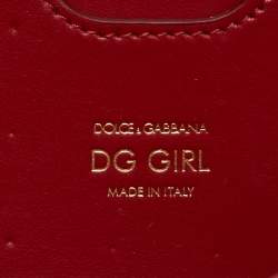 Pre Owned Dolce & Gabbana Red Leather DG Girls Phone Bag